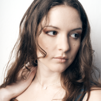 Color studio portrait of brunette model