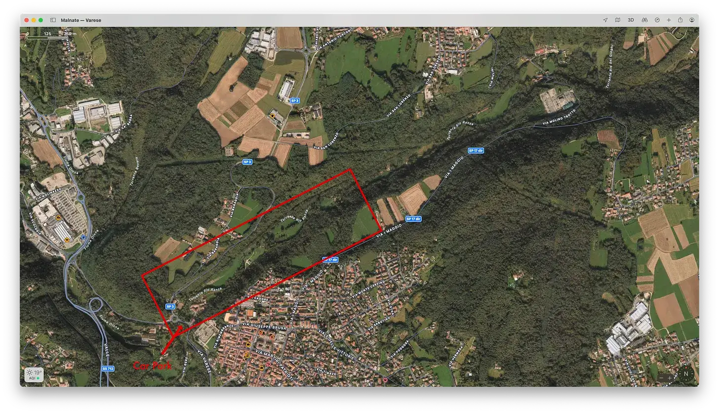 Map of the location of the shoot in the caves