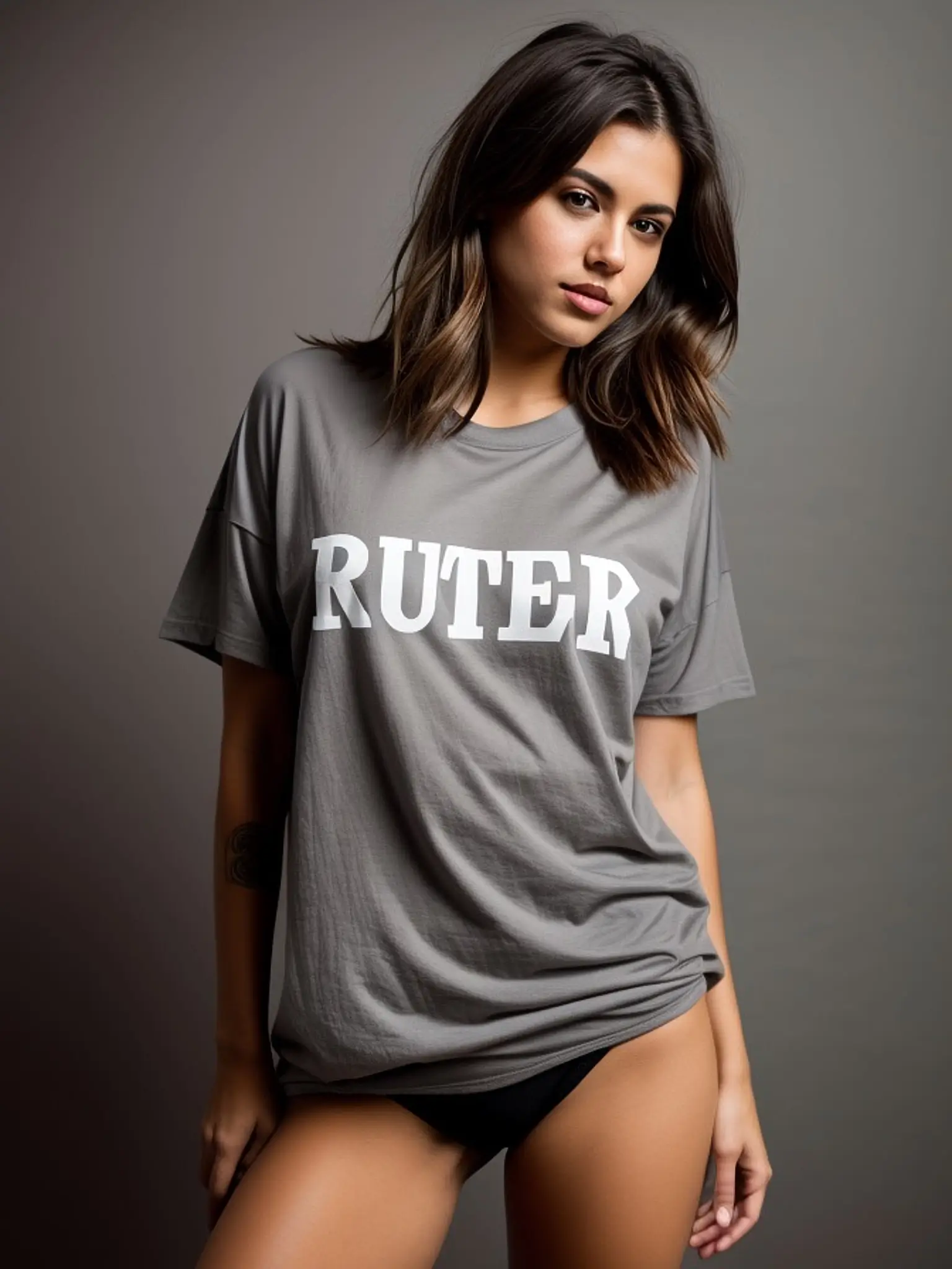 AI generated portrait of brunette model