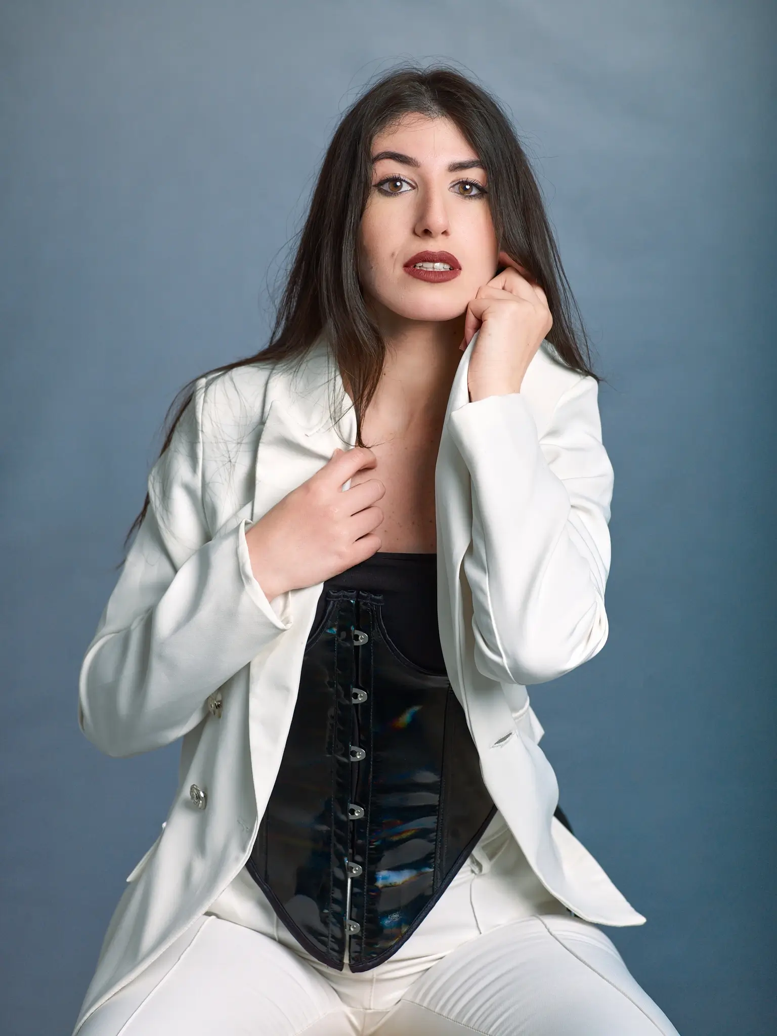 Unpublished - Studio portrait of brunette model