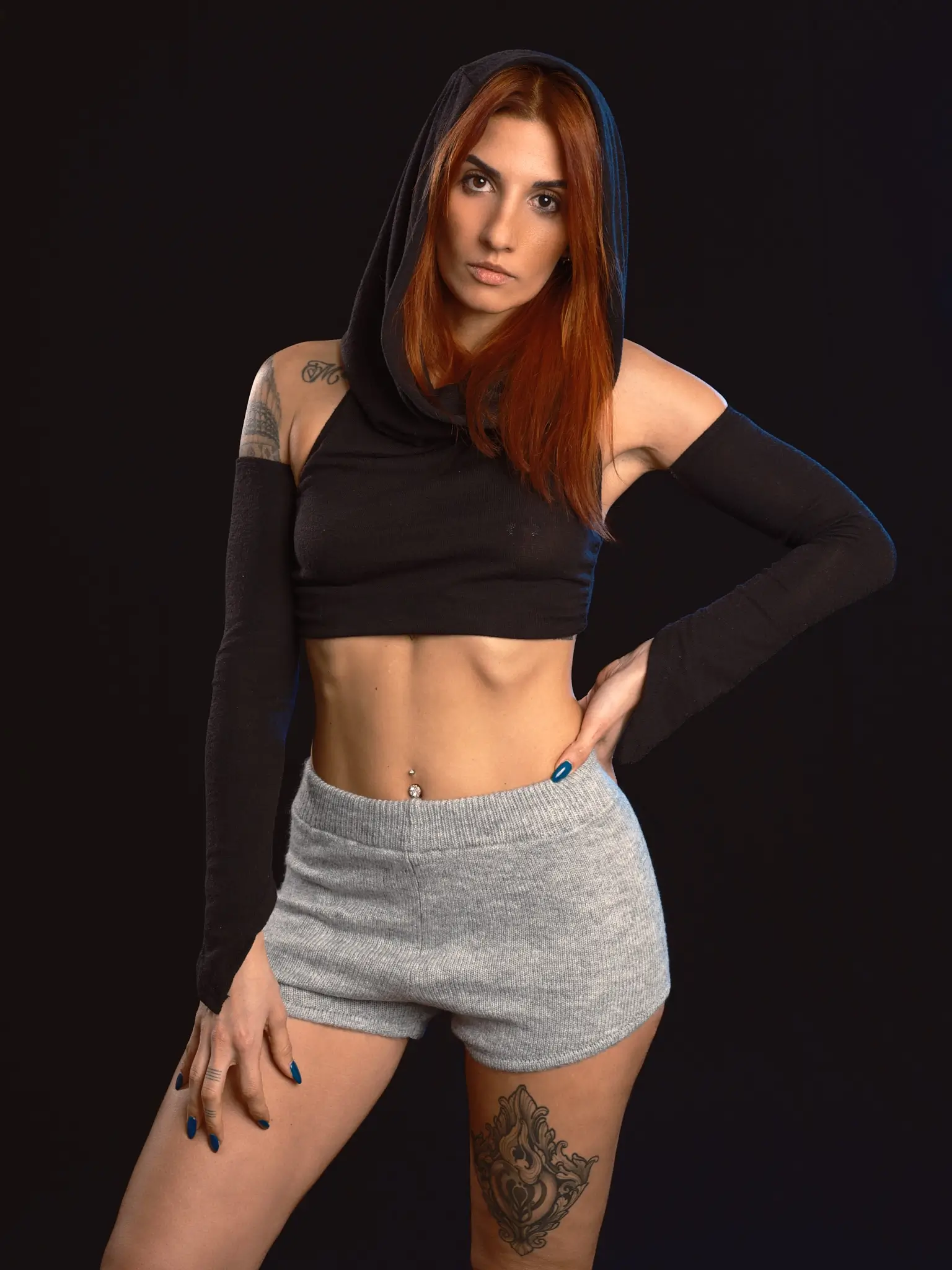 Studio portrait of brunette model