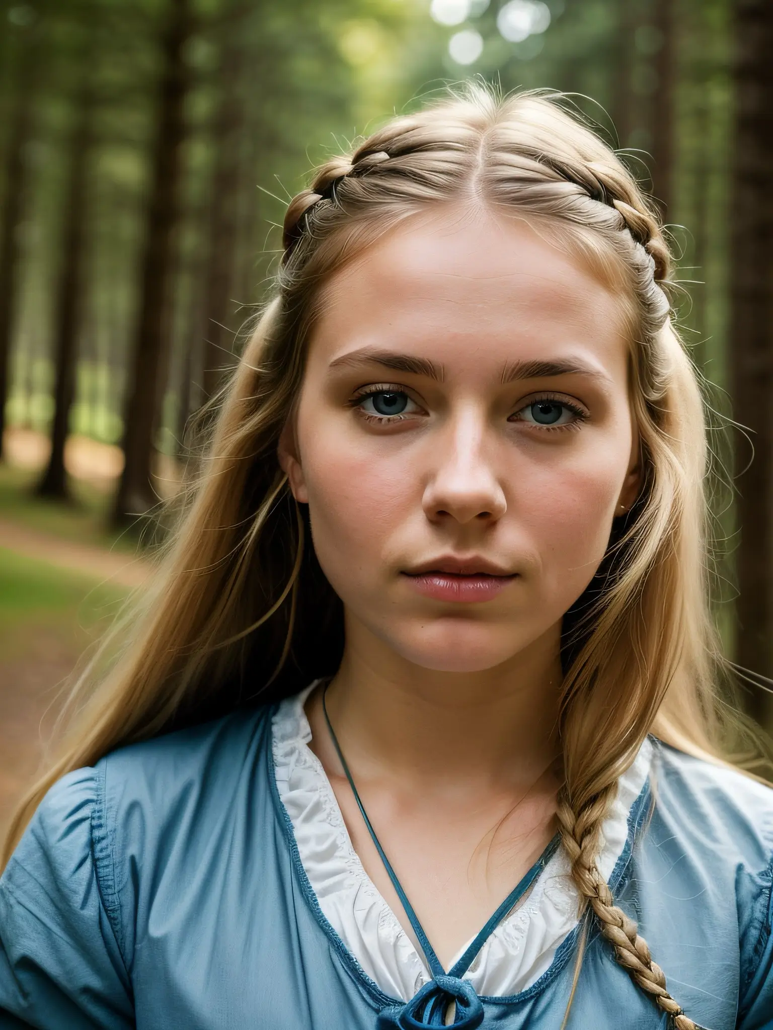 Lost - AI generated image of a blonde girl with ancient dress