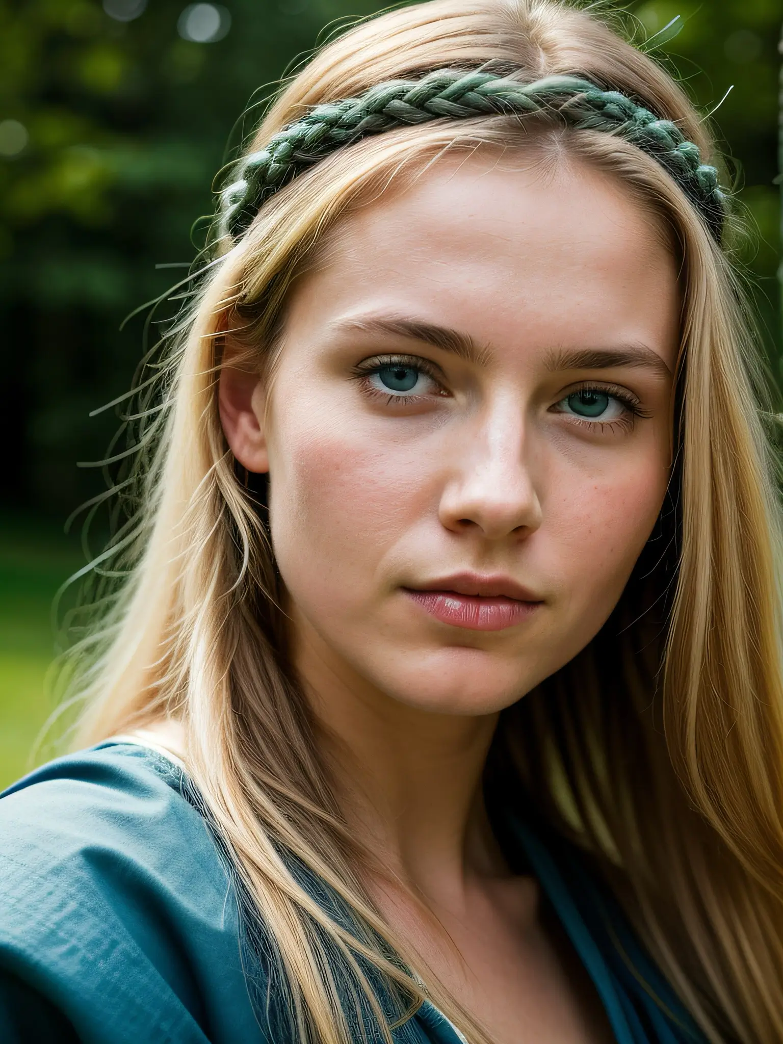 Lost - AI generated image of a blonde girl with ancient dress
