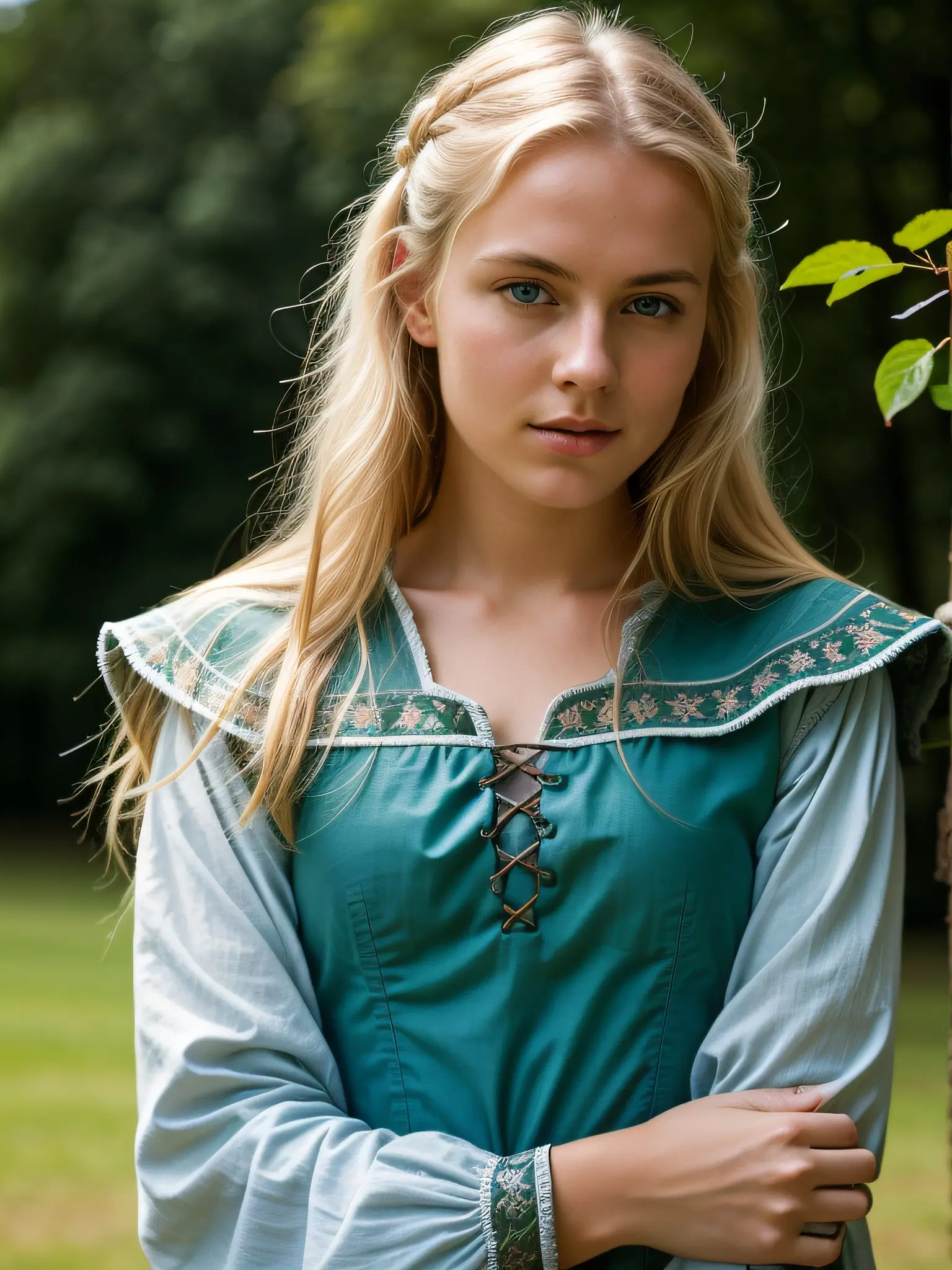 Lost - AI generated image of a blonde girl with ancient dress