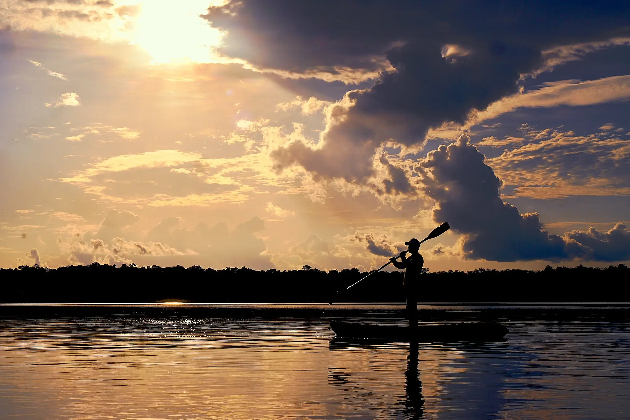 My Travel Diary Chronicles - Paddling at sunset on the channels in the heart of the Amazon
